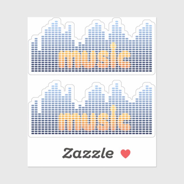 Pegatina Pared de onda de música ecualizador digital (Hoja)