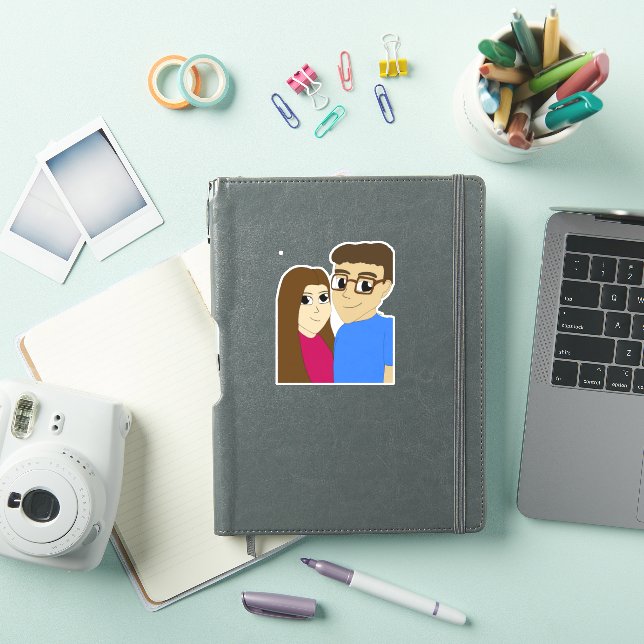Pegatina pareja Chibi (Funda para iPad)