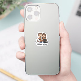 Pegatina Pareja con Mascotas – Cuatro Corazones Un Hogar Di