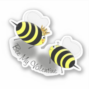 Pegatina Pareja de abeja y abeja reina en una cita