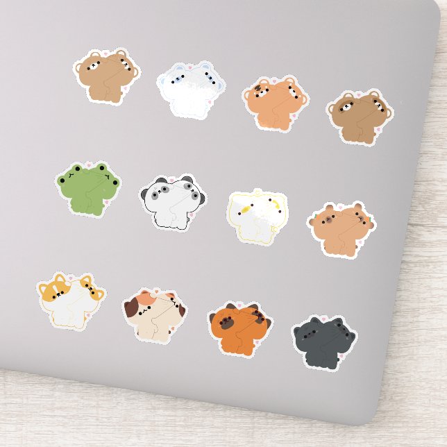 Pegatina Pareja de animales (Detalle)