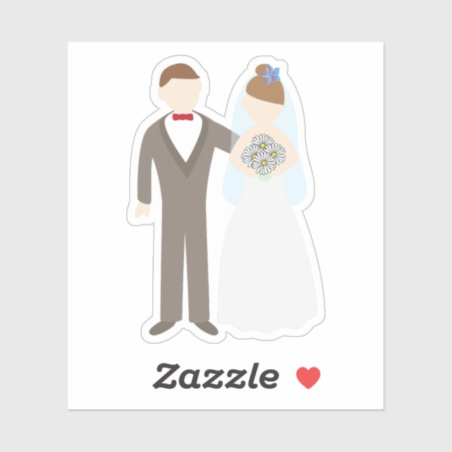 Pegatina Pareja de recién casados (Hoja)