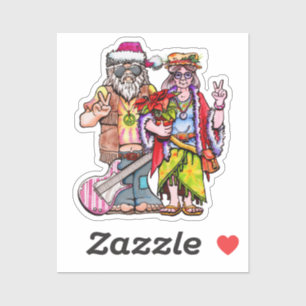 Pegatina Pareja de Santa Hippie