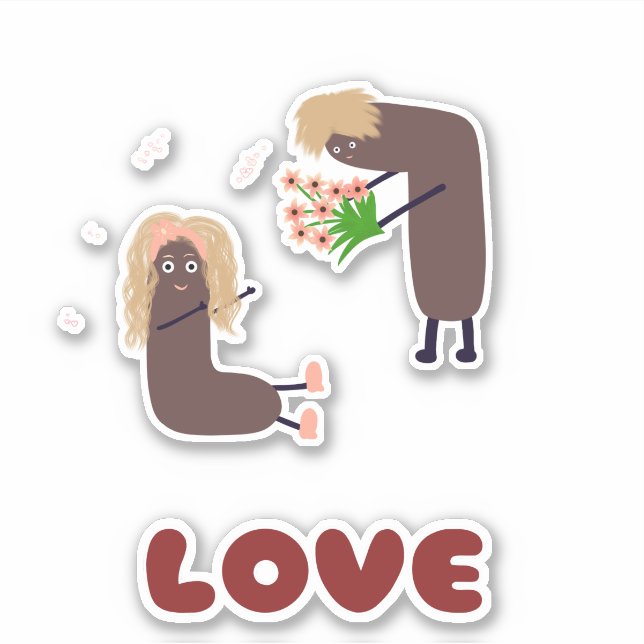 Pegatina Pareja divertida (Anverso)