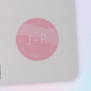 Pegatina Parejas de DIY elegantes monograma y editable