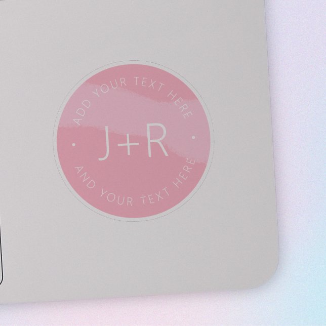 Pegatina Parejas de DIY elegantes monograma y editable (Subido por el creador)