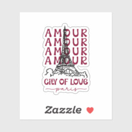 Pegatina París Ciudad del Amor – Torre Eiffel Recuerdo de V