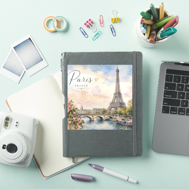 Pegatina París Francia Torre Eiffel río Sena  (Funda para iPad)
