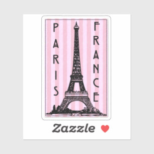 Pegatina París Francia Torre Eiffel Viaje Retro Francés