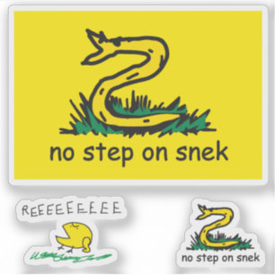 Pegatina Parodia de la bandera de Gadsden con snekright mem