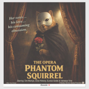 Pegatina Parodia de la Ópera del Fantasma de la Ardilla