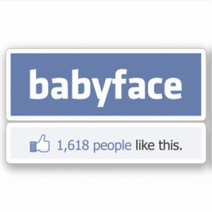 Pegatina parodia divertida de redes sociales de babyface