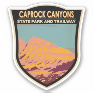 Pegatina Parque Estatal Caprock Canyons y Trailway Texas