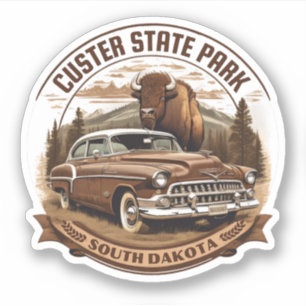 Pegatina parque estatal custer dakota del sur