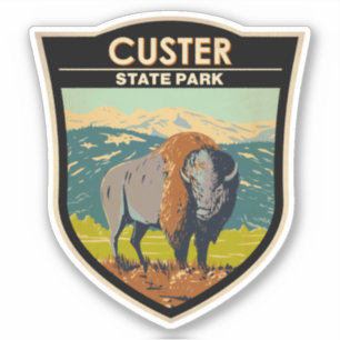 Pegatina Parque estatal Custer Dakota del Sur American Biso