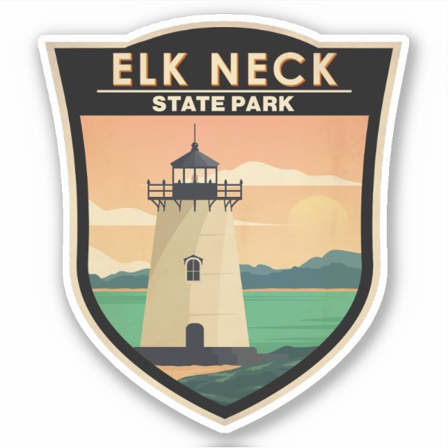 Pegatina Parque estatal Elk Neck Maryland Vintage (Anverso)