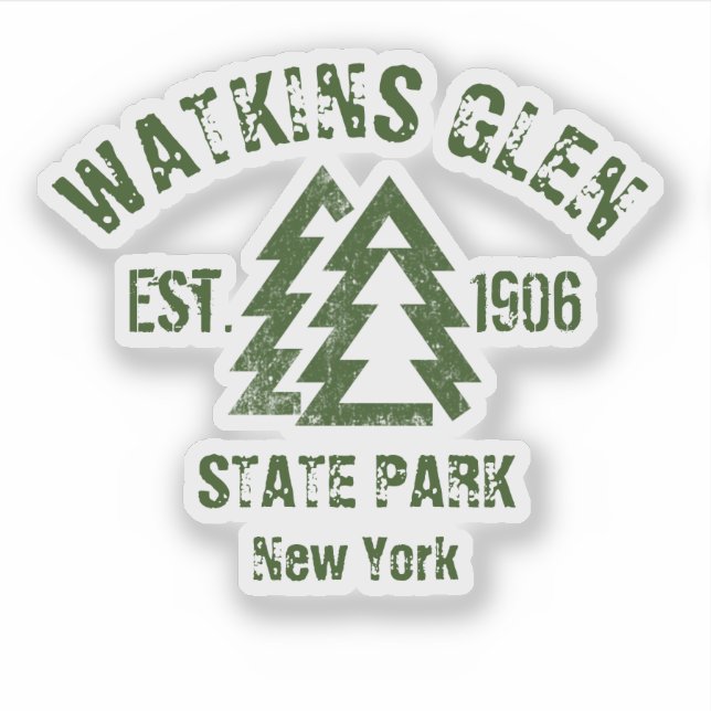 Pegatina Parque estatal Watkins Glen Nueva York (Anverso)
