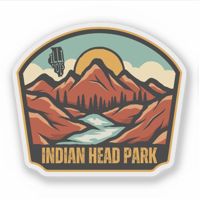 Pegatina Parque Indian Head, Illinois (Anverso)