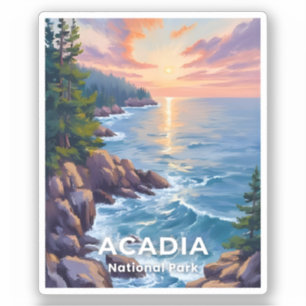 Pegatina Parque Nacional Acadia Arte de Viaje Pintura Mai