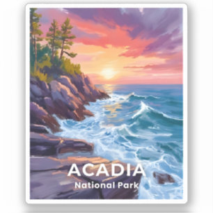 Pegatina Parque Nacional Acadia   Otter Cliffs Viajes a Mai