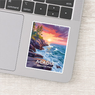 Pegatina Parque Nacional Acadia   Otter Cliffs Viajes a Mai
