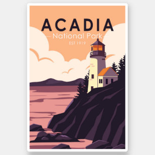 Pegatina Parque nacional Acadia Vintage