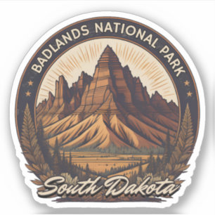 Pegatina Parque Nacional Badlands South dakota road trip