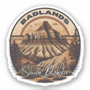 Pegatina Parque Nacional Badlands South dakota viaje en car