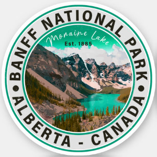Pegatina Parque nacional Banff Moraine Lake Alberta Canada