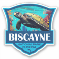 Parque nacional Biscayne Turtle Ilustracion Retro