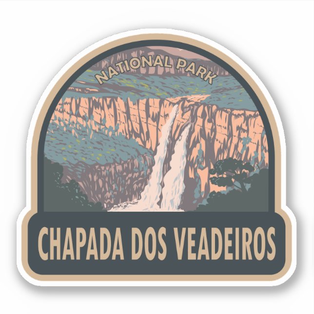 Pegatina Parque nacional Chapada Dos Veadeiros (Anverso)