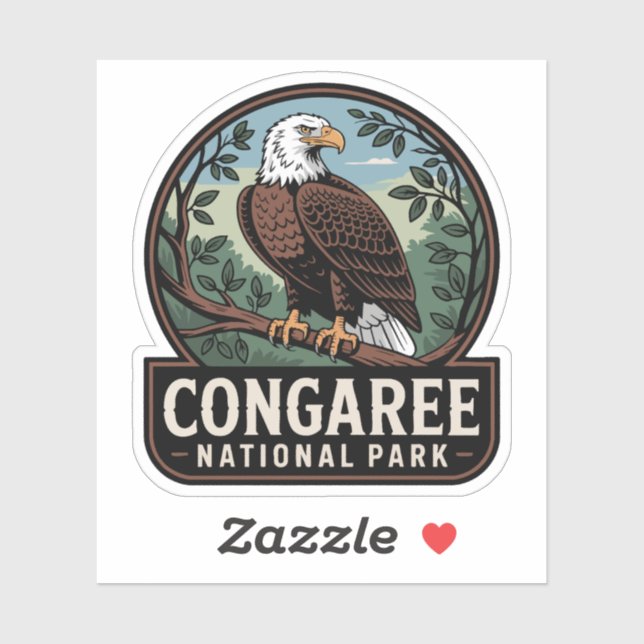 Pegatina Parque nacional Congaree Eagle Emblem (Hoja)