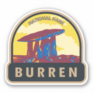 Pegatina Parque nacional de Burren Irlanda Viaje Art Vintag