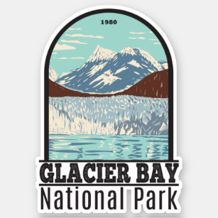 Pegatina Parque nacional de la Bahía del Glaciar Alaska Vin