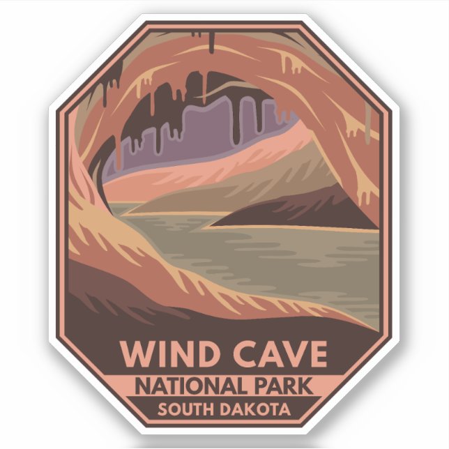 Pegatina Parque nacional de la Cueva del Viento Emblema Ret (Anverso)