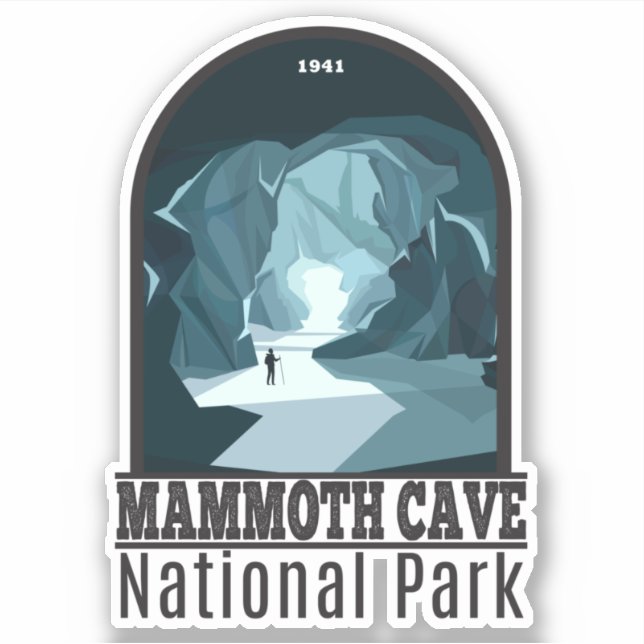Pegatina Parque nacional de la Cueva Mammoth (Anverso)