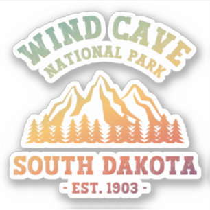 Pegatina Parque nacional de las Cuevas del Viento en Dakota