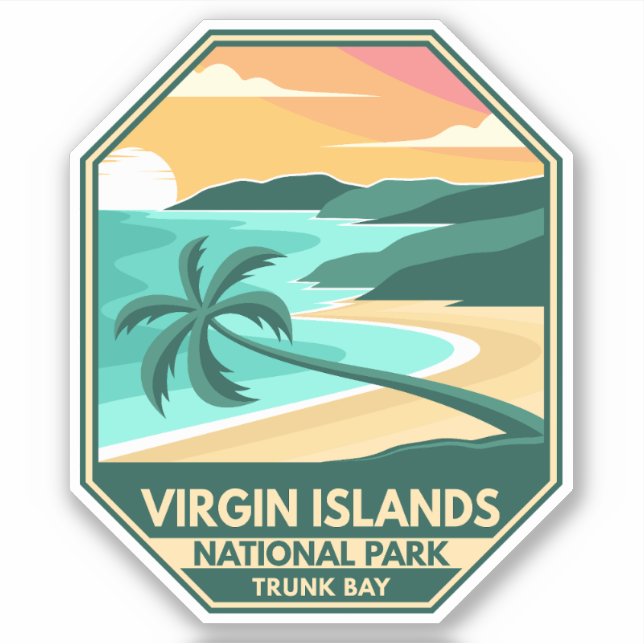 Pegatina Parque nacional de las Islas Vírgenes Emblema míni (Anverso)