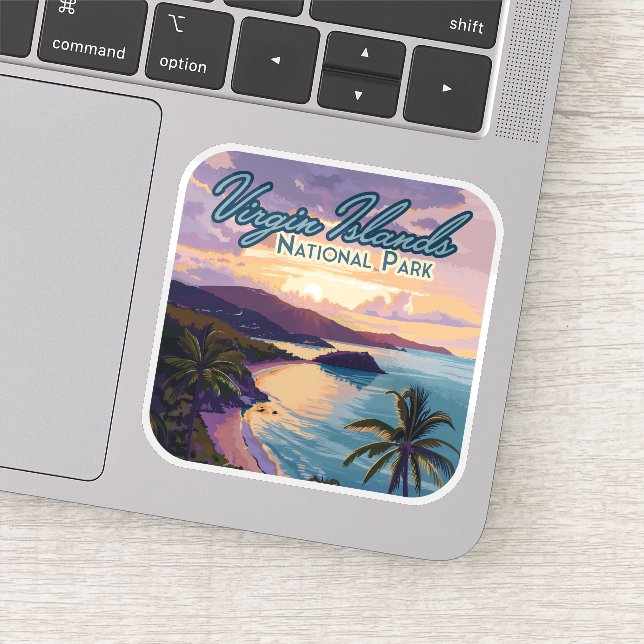 Pegatina Parque nacional de las Islas Vírgenes St John (Detalle)