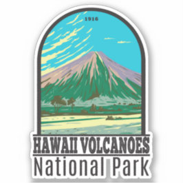 Pegatina Parque nacional de los Volcanes de Hawái Mauna Loa