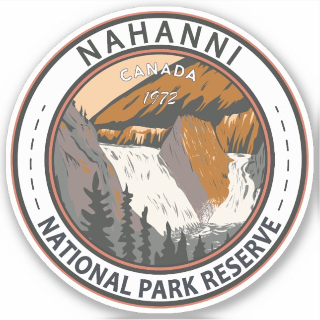 Pegatina Parque nacional de Nahanni Parque nacional Viaje A (Anverso)