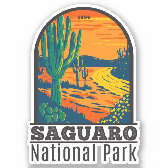 Pegatina Parque nacional de Saguaro (Anverso)