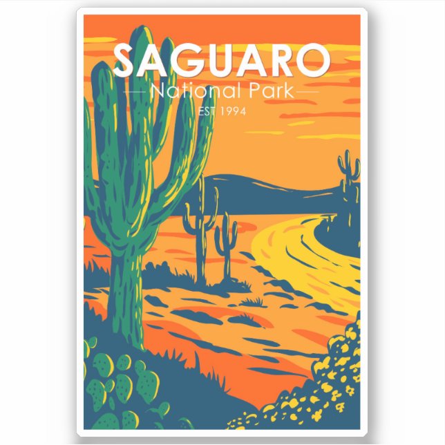 Pegatina Parque nacional de Saguaro (Anverso)