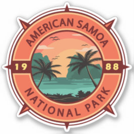 Pegatina Parque nacional de Samoa Americana Emblema de brúj
