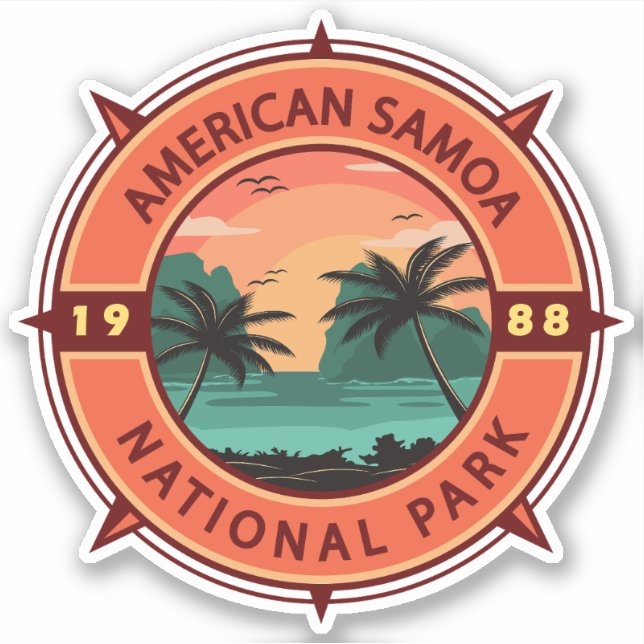 Pegatina Parque nacional de Samoa Americana Emblema de brúj (Anverso)