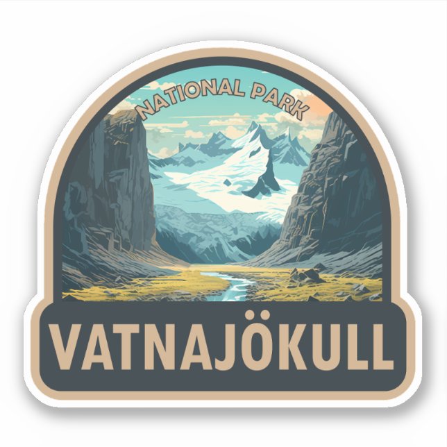 Pegatina Parque nacional de Vatnajokull Islandia Viaje Viaj (Anverso)