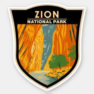 Pegatina Parque Nacional de Zion, Utah, la cosecha de las e