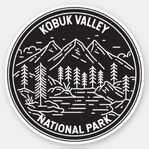 Pegatina Parque nacional del valle de Kobuk Alaska Monoline