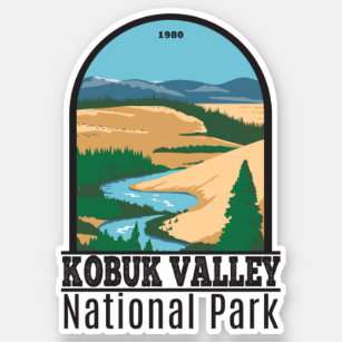 Pegatina Parque nacional del valle de Kobuk Vintage Alaska