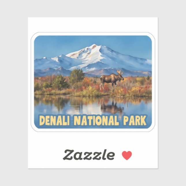 Pegatina Parque nacional Denali (Hoja)